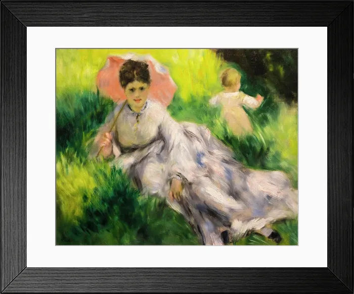 Framed Print : Woman with a Parasol