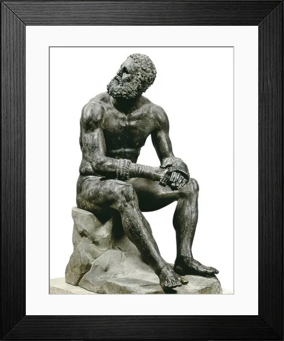 Framed Print : Boxer seatted. 1st c. Hellenistic art. Sculpture on bronze. ITALY. LAZIO. Rome. National Roman Museum Framed Print : Boxer seatted. 1st c. Hellenistic art. Sculpture on bronze. ITALY. LAZIO. Rome. National Roman Museum