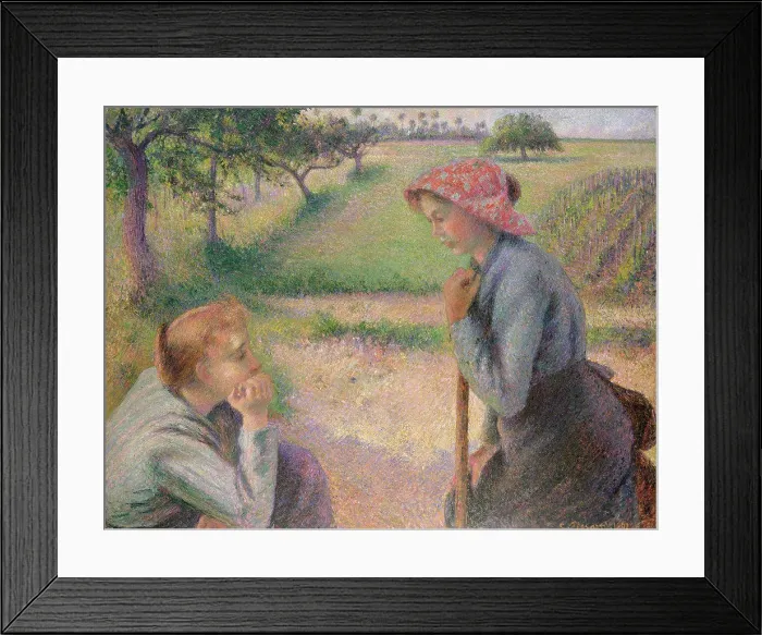Framed Print : Two Young Peasant Women, by Camille Pissarro Framed Print : Two Young Peasant Women, by Camille Pissarro