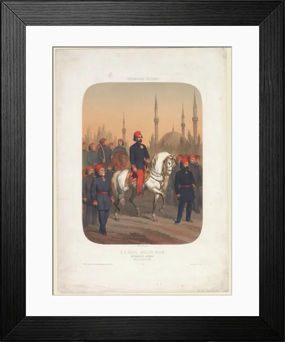 Framed Print : Sultan Abdulmecid I (1823-1861) by Anonymous  /  Private Collection  /  1845  /  France  /  Colour lithograph  /  Portrait