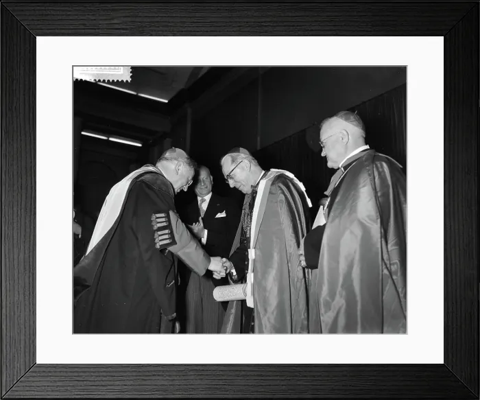 Framed Print : Anefo photo collection. Erepromoties granted by the unit of Leuven Framed Print : Anefo photo collection. Erepromoties granted by the unit of Leuven