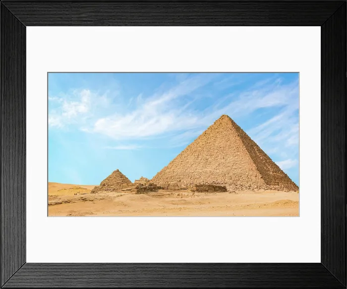 Framed Print : Great Pyramid of Menkaur in the desert of Giza, Egypt. Pyramid of Menkaur Framed Print : Great Pyramid of Menkaur in the desert of Giza, Egypt. Pyramid of Menkaur