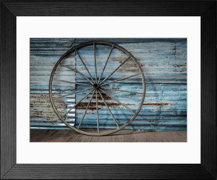 Framed Print : Still-life on a ranch. Wagon wheel Framed Print : Still-life on a ranch. Wagon wheel