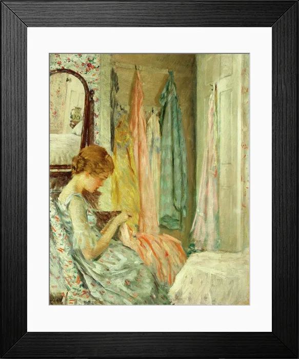 Framed Print : In her Boudoir. William Wallace Gilchrist (1879-1926). Oil on canvas. Signed and dated 1918. 60.9 x 48.3cm Framed Print : In her Boudoir. William Wallace Gilchrist (1879-1926). Oil on canvas. Signed and dated 1918. 60.9 x 48.3cm