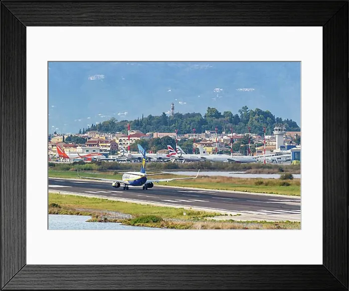 Framed Print : Aircraft at Corfu Airport (CFU), Corfu, Greece, Europe Framed Print : Aircraft at Corfu Airport (CFU), Corfu, Greece, Europe