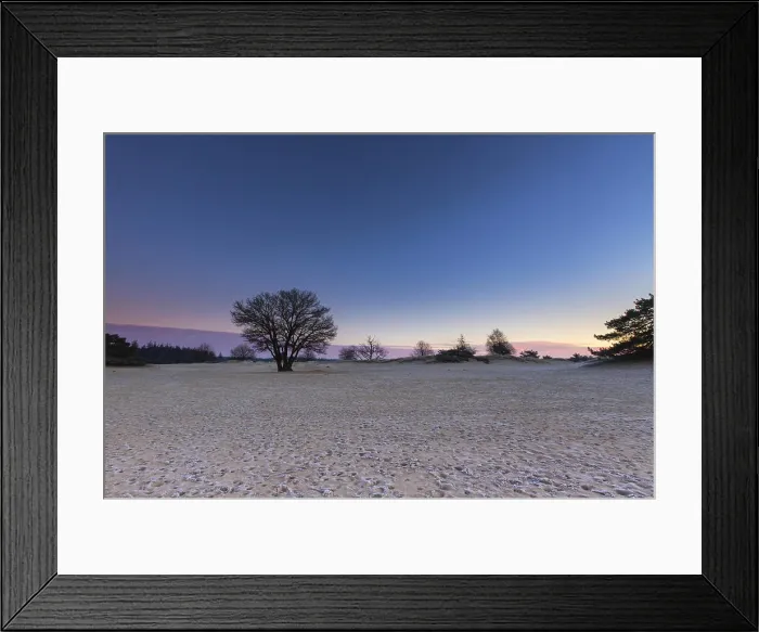 Framed Print : Sandebene Aekingerzand in der Morgendaemmerung
