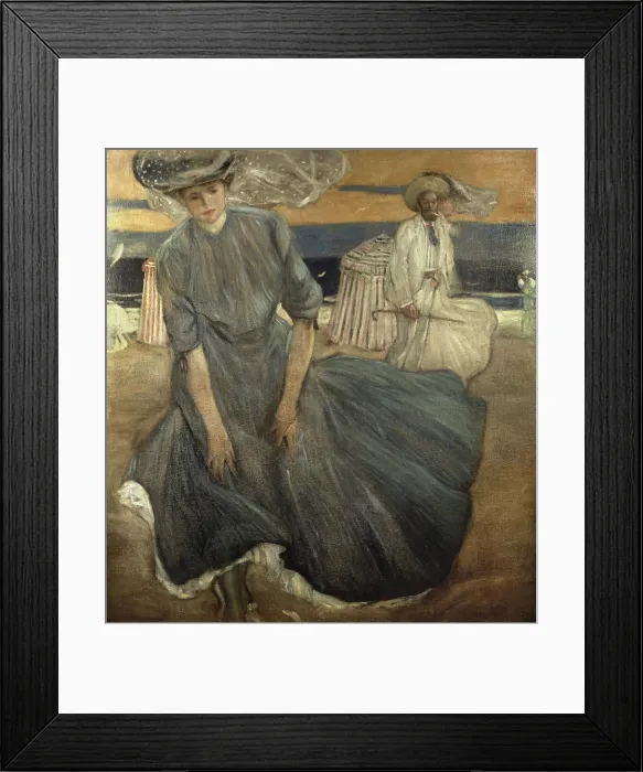 Framed Print : Windy Day at the Beach 1906 Frederick Carl Frieseke (1874-1939 American) Oil on canvas David David Gallery