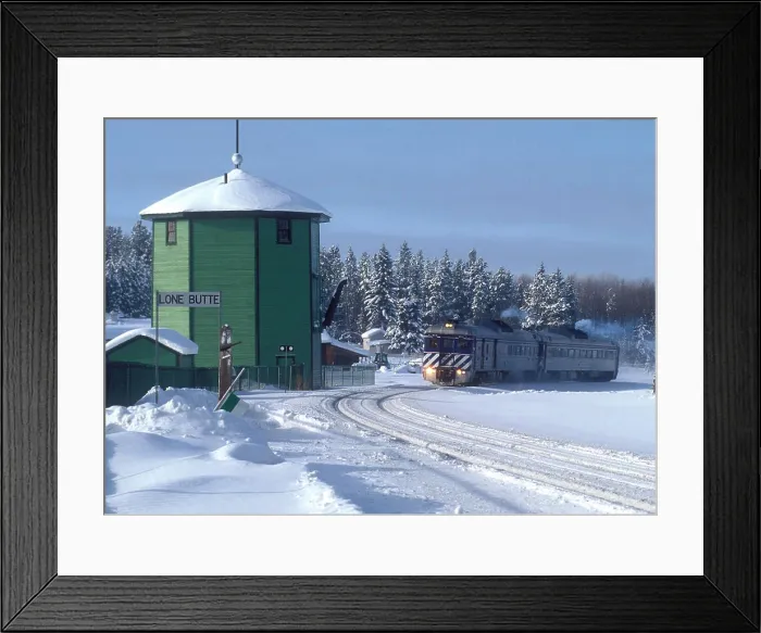 Framed Print : The Prospector, BC Rail passenger train arrives at Lone Butte, British Columbia, Canada Framed Print : The Prospector, BC Rail passenger train arrives at Lone Butte, British Columbia, Canada