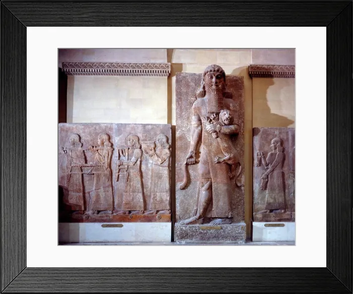 Framed Print : Assyrian relief depicting the hero Gilgamesh