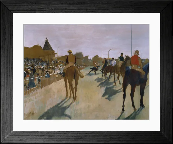 Framed Print : Race Horses before the Stands c. 1866-1868 Edgar Degas (1834-1917 / French) Oil on canvas Musee d'Orsay, Paris Framed Print : Race Horses before the Stands c. 1866-1868 Edgar Degas (1834-1917 / French) Oil on canvas Musee d'Orsay, Paris
