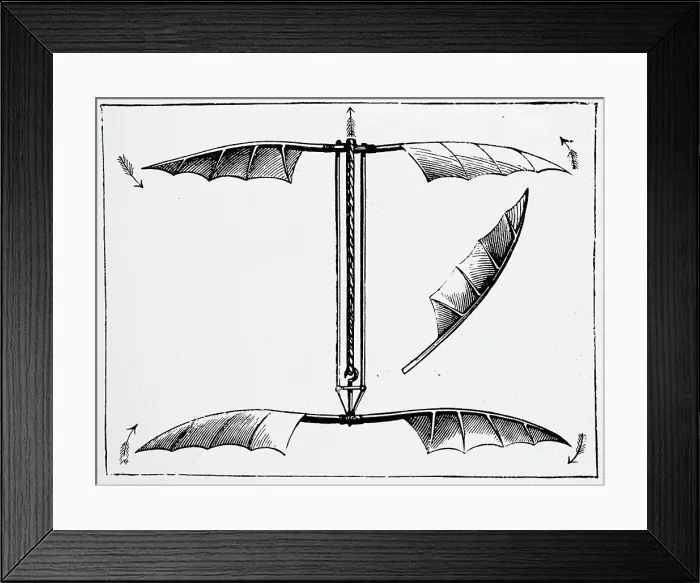 Framed Print : Alphonse Pénaud's helicopter, driven by twisted rubber bands Framed Print : Alphonse Pénaud's helicopter, driven by twisted rubber bands