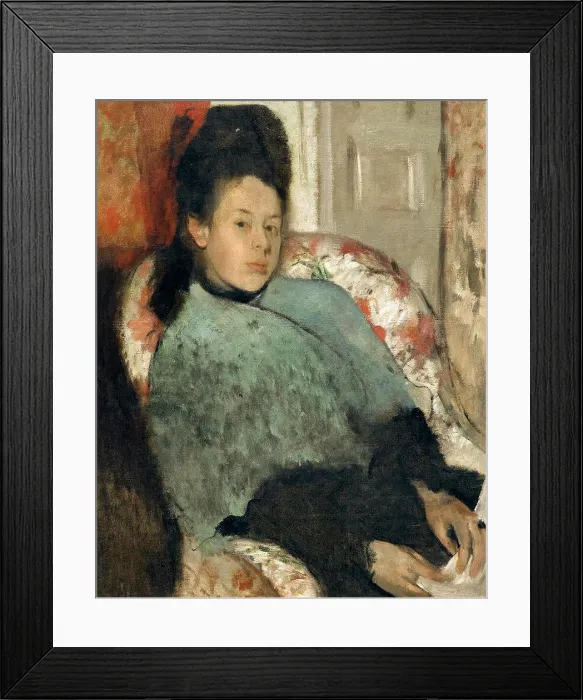 Framed Print : Portrait of Elena Carafa, by Edgar Degas, circa 1875, National Gallery, London, England, UK, GB, Europe
