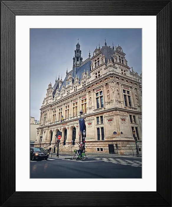 Framed Print : City Hall 10th district of Paris, France. Mairie X arrondissement building with view from the street