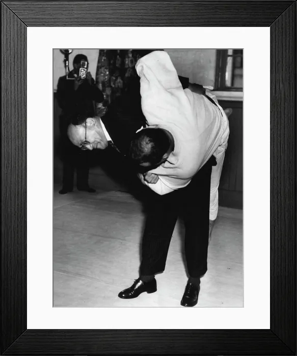 Framed Print : Japanese Ambassador In Judo Tussle -- The Japanese Ambassador to Great Britain Framed Print : Japanese Ambassador In Judo Tussle -- The Japanese Ambassador to Great Britain
