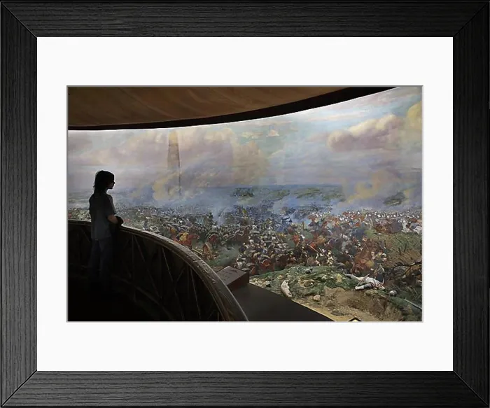 Framed Print : The Panorama: a huge 360 fresco of the battle of Waterloo at Braine l'Alleud, Belgium, Europe Framed Print : The Panorama: a huge 360 fresco of the battle of Waterloo at Braine l'Alleud, Belgium, Europe