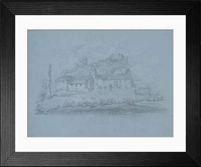 Framed Print : Village in a Landscape, 1825, Théodore Rousseau Framed Print : Village in a Landscape, 1825, Théodore Rousseau