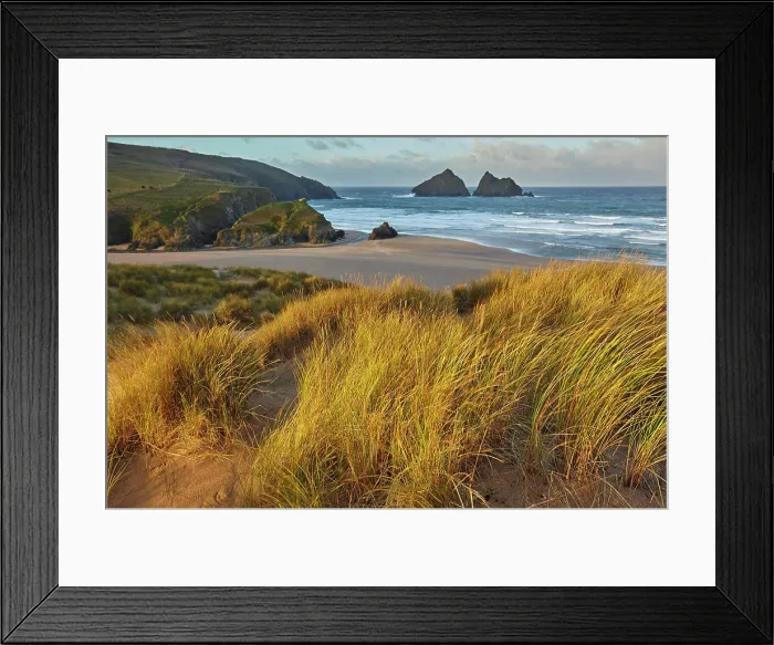 Framed Print : Sand dunes at Holywell Bay, a place made famous by BBC drama Poldark
