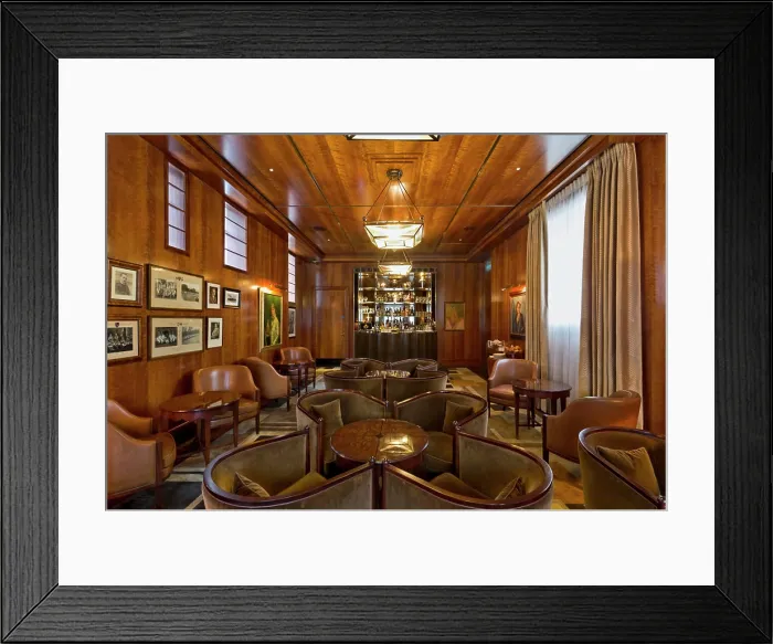 Framed Print : The Beaumont Hotel, London, United Kingdom. Architect: Reardon Smith Architects Limited, 2014. The Cub lounge Framed Print : The Beaumont Hotel, London, United Kingdom. Architect: Reardon Smith Architects Limited, 2014. The Cub lounge