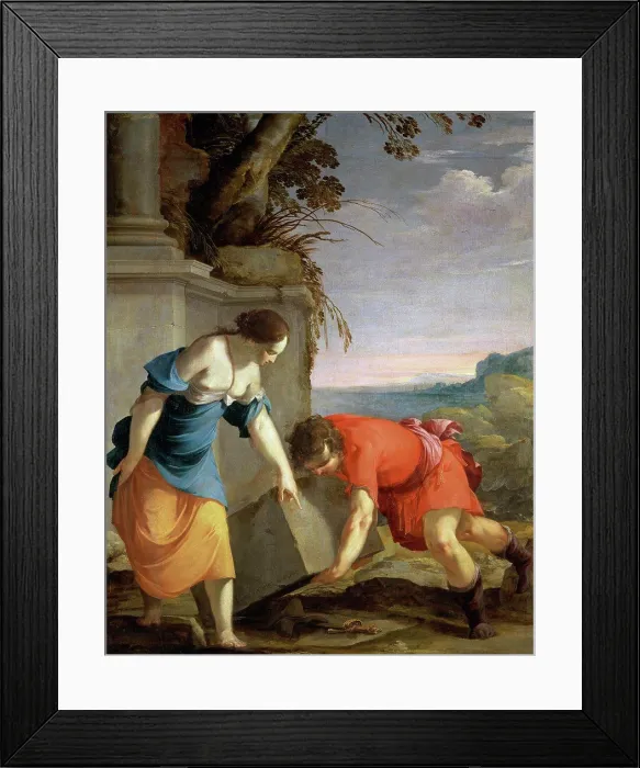 Framed Print : Theseus Finds His Father's Sword 1634 Laurent de La Hyre (1606-1656 French) Musee des Beaux-Arts, Caen
