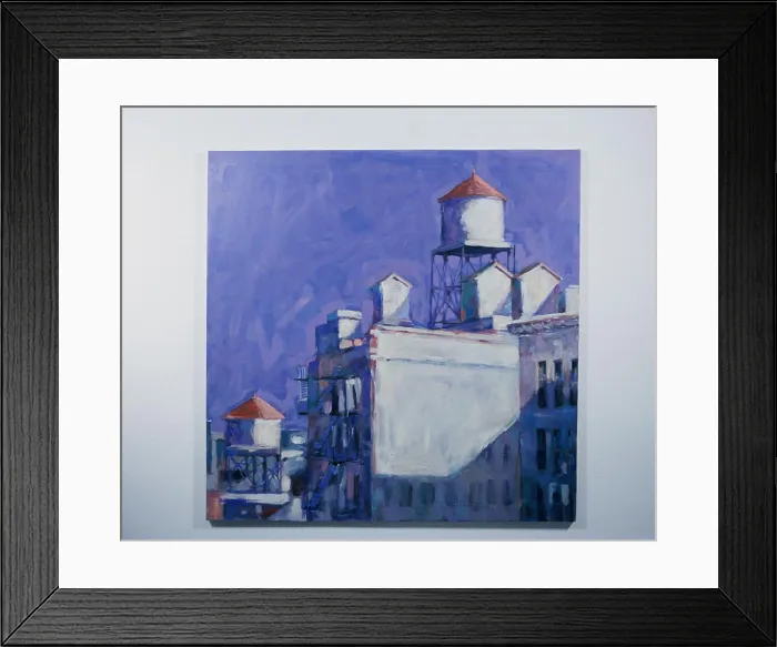 Framed Print : Sunlit Watertowers 2001 Patti Mollica (20th C. American) Oil Private Collection Framed Print : Sunlit Watertowers 2001 Patti Mollica (20th C. American) Oil Private Collection