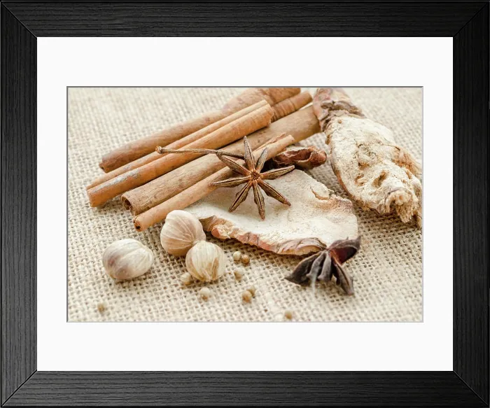 Framed Print : Anise, cardamom, nutmeg and cinnamon sticks Framed Print : Anise, cardamom, nutmeg and cinnamon sticks