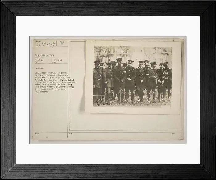 Framed Print : Allied generals of the International Armistice Commission are pictured in this photograph Framed Print : Allied generals of the International Armistice Commission are pictured in this photograph