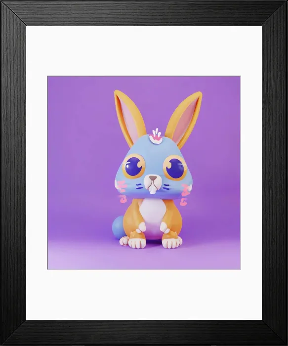 Framed Print : cute little baby rabbit with big black eyes Framed Print : cute little baby rabbit with big black eyes
