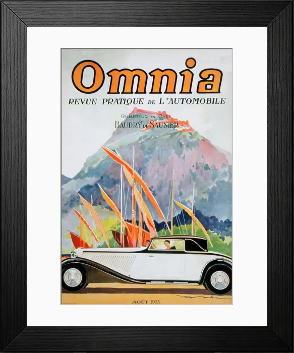 Framed Print : Cover of Omnia Motoring magazine 1933 by Roger Soubie 1898 - 1984; French illustrator and designer Framed Print : Cover of Omnia Motoring magazine 1933 by Roger Soubie 1898 - 1984; French illustrator and designer