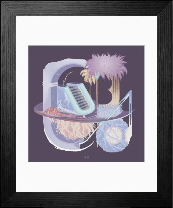 Framed Print : Part of building and trees over and underground Framed Print : Part of building and trees over and underground