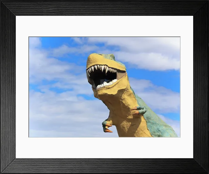 Framed Print : Model of world's largest dinosaur tyrannosaurus rex; drumheller alberta canada Framed Print : Model of world's largest dinosaur tyrannosaurus rex; drumheller alberta canada