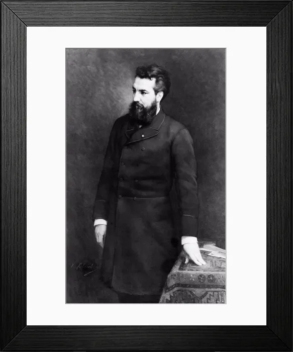 Framed Print : United States: 1882 A photograph of the 1882 painting of telephone inventor Alezander Graham Bell by Lobrichon