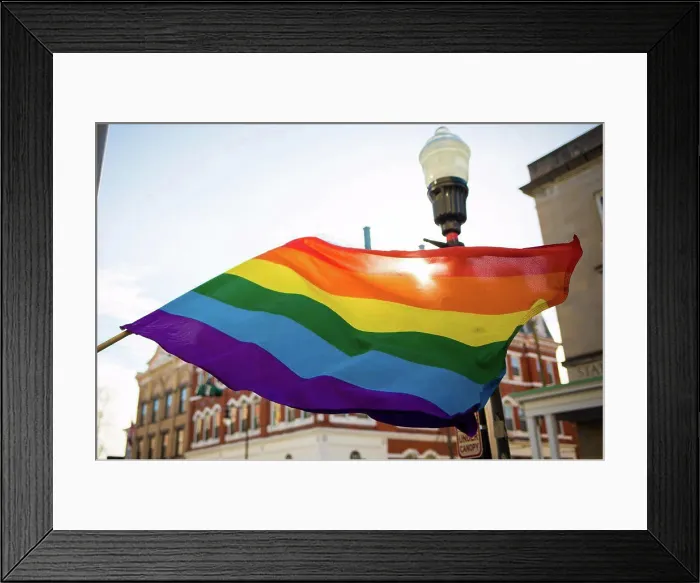 Framed Print : LGBT pride rainbow flag outside in the sun Framed Print : LGBT pride rainbow flag outside in the sun