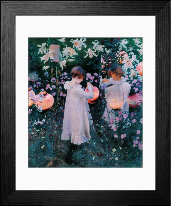 Framed Print : Girls with lanterns by John Singer Sargent