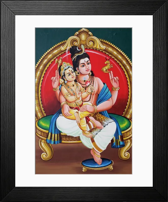Framed Print : Painting of Hindu deities God Murugan and Lord Shiva in a temple, Sri Mariamman Temple, Singapore Framed Print : Painting of Hindu deities God Murugan and Lord Shiva in a temple, Sri Mariamman Temple, Singapore