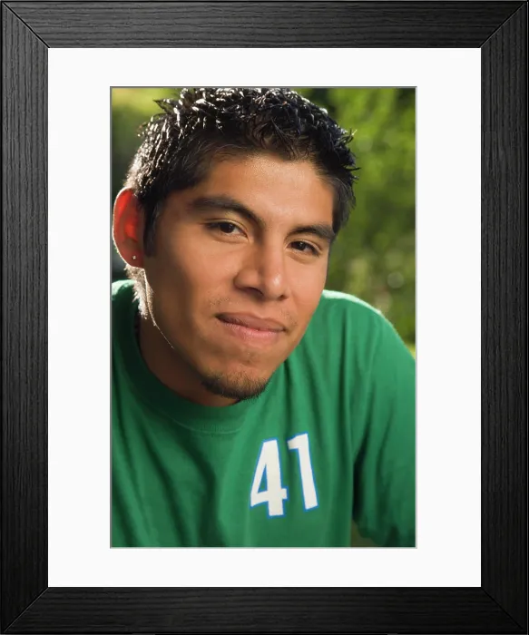 Framed Print : Smiling Hispanic man Framed Print : Smiling Hispanic man