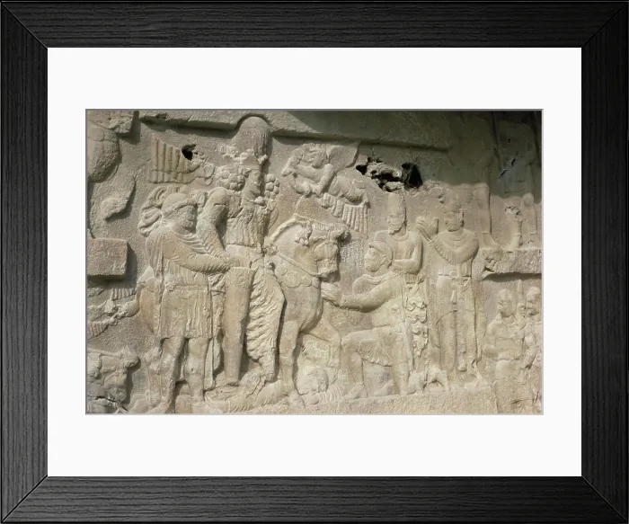 Framed Print : Sassanian reliefs, Bishapur, Iran, Middle East