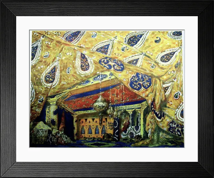 Framed Print : Stage design for the ballet Sheherazade by N