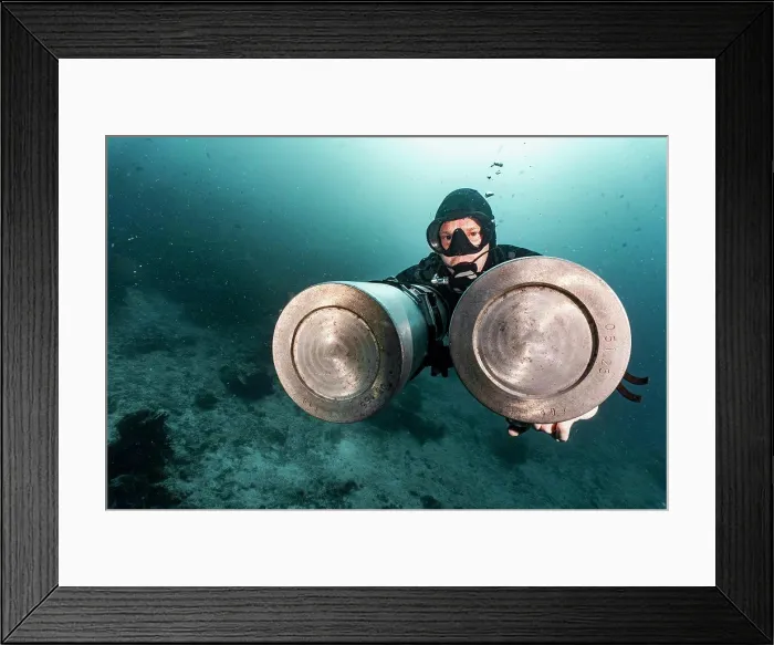 Framed Print : tech diver with side mounted air tanks in Raja Ampat / Indonesia Framed Print : tech diver with side mounted air tanks in Raja Ampat / Indonesia
