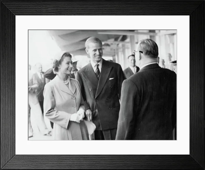 Framed Print : Queen Elizabeth & Duke of Edinburgh - Together - 1954. April 05, 1954