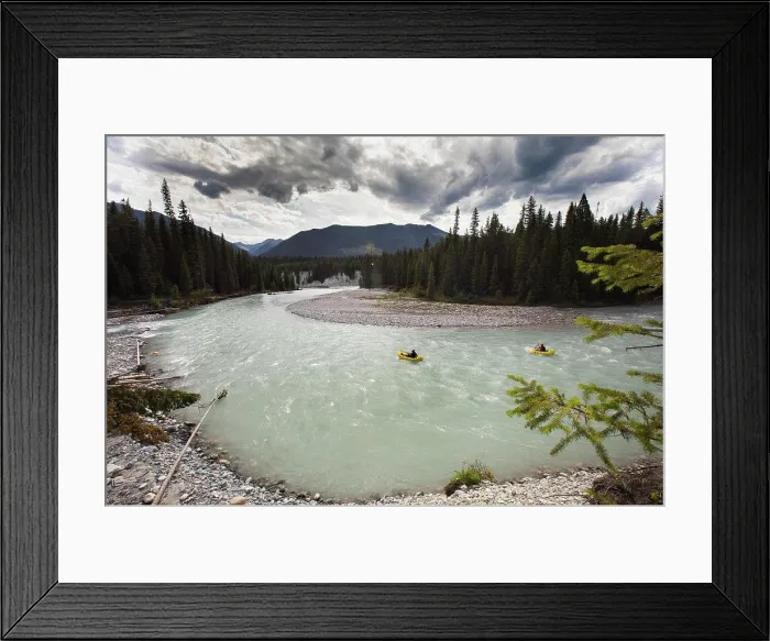 Framed Print : High angle of two men rafting in Kootney National Park