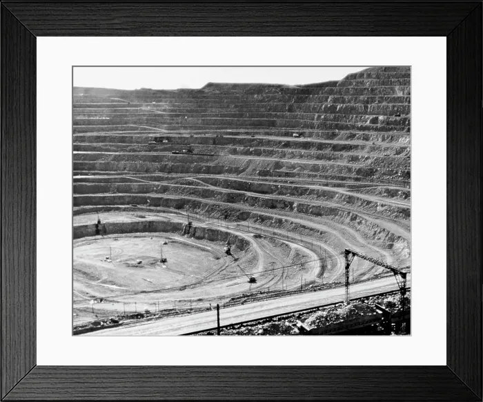 Framed Print : High angle view of an open pit copper mine, Ajo, Arizona, USA