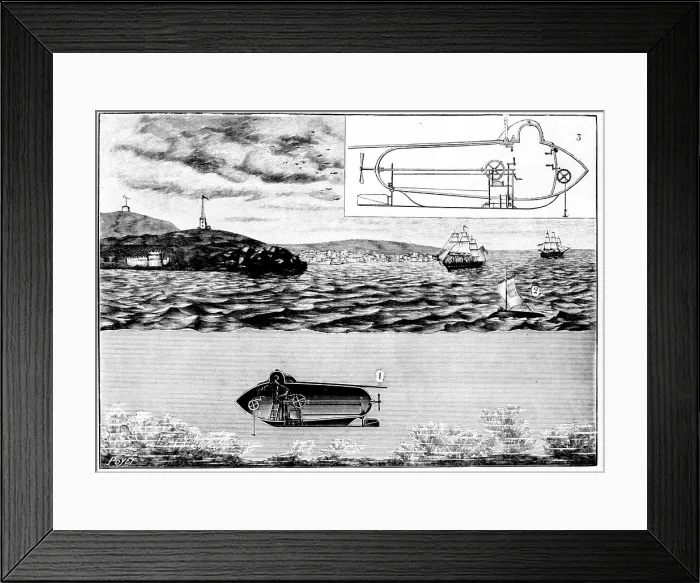 Framed Print : Robert Fulton, American inventor and engineer (1765-1815): His submarine Nautilus Framed Print : Robert Fulton, American inventor and engineer (1765-1815): His submarine Nautilus