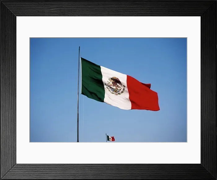 Framed Print : Low angle view of two Mexican flags Framed Print : Low angle view of two Mexican flags