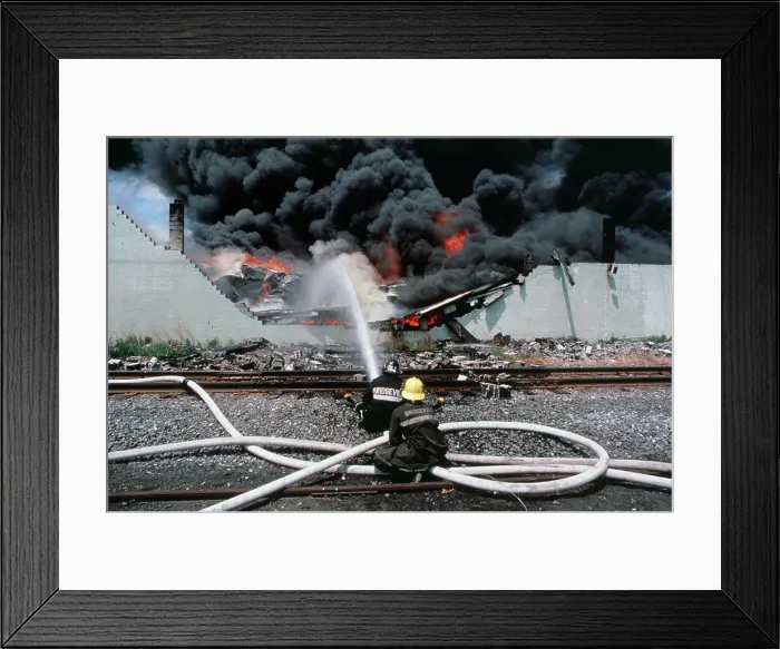 Framed Print : Nylon Warehouse Fire