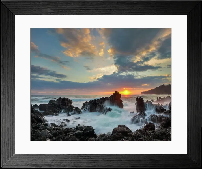 Framed Print : Sunrise at Laupahoehoe Beach Park, Island of Hawaii Framed Print : Sunrise at Laupahoehoe Beach Park, Island of Hawaii