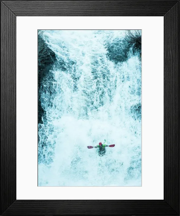 Framed Print : Athletic man kayaking white water Framed Print : Athletic man kayaking white water