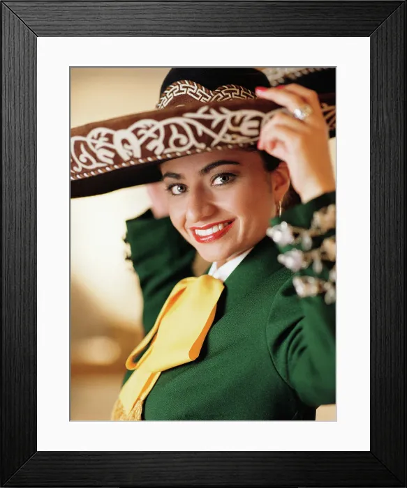 Framed Print : Young woman in sombrero Framed Print : Young woman in sombrero