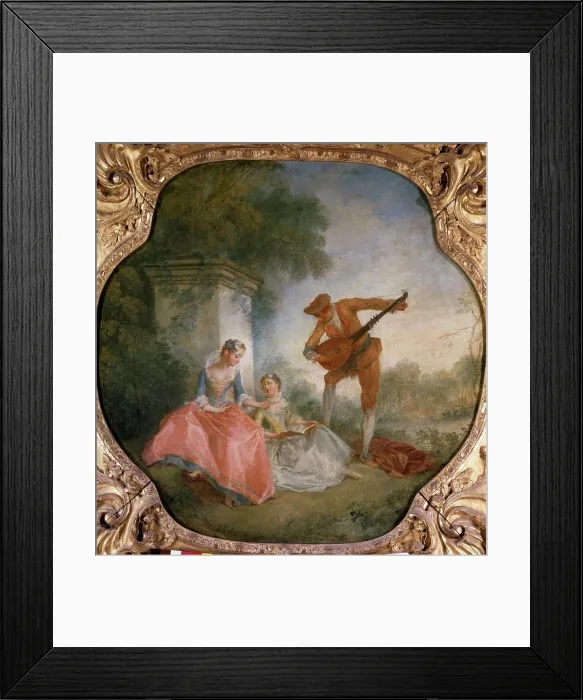 Framed Print : The Music Lesson by Nicolas Lancret, (1690-1743), France, Paris, Musee du Louvre Framed Print : The Music Lesson by Nicolas Lancret, (1690-1743), France, Paris, Musee du Louvre