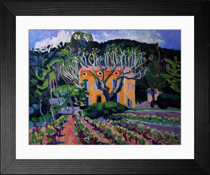 Framed Print : LaFougiere, Provence by Josephine Trotter (b.1940 / British) oil on canvas