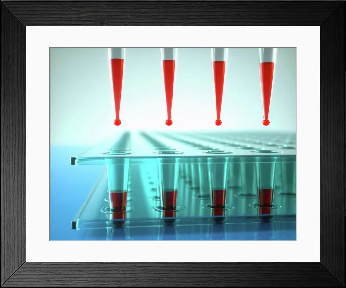 Framed Print : Microbiological research, illustration